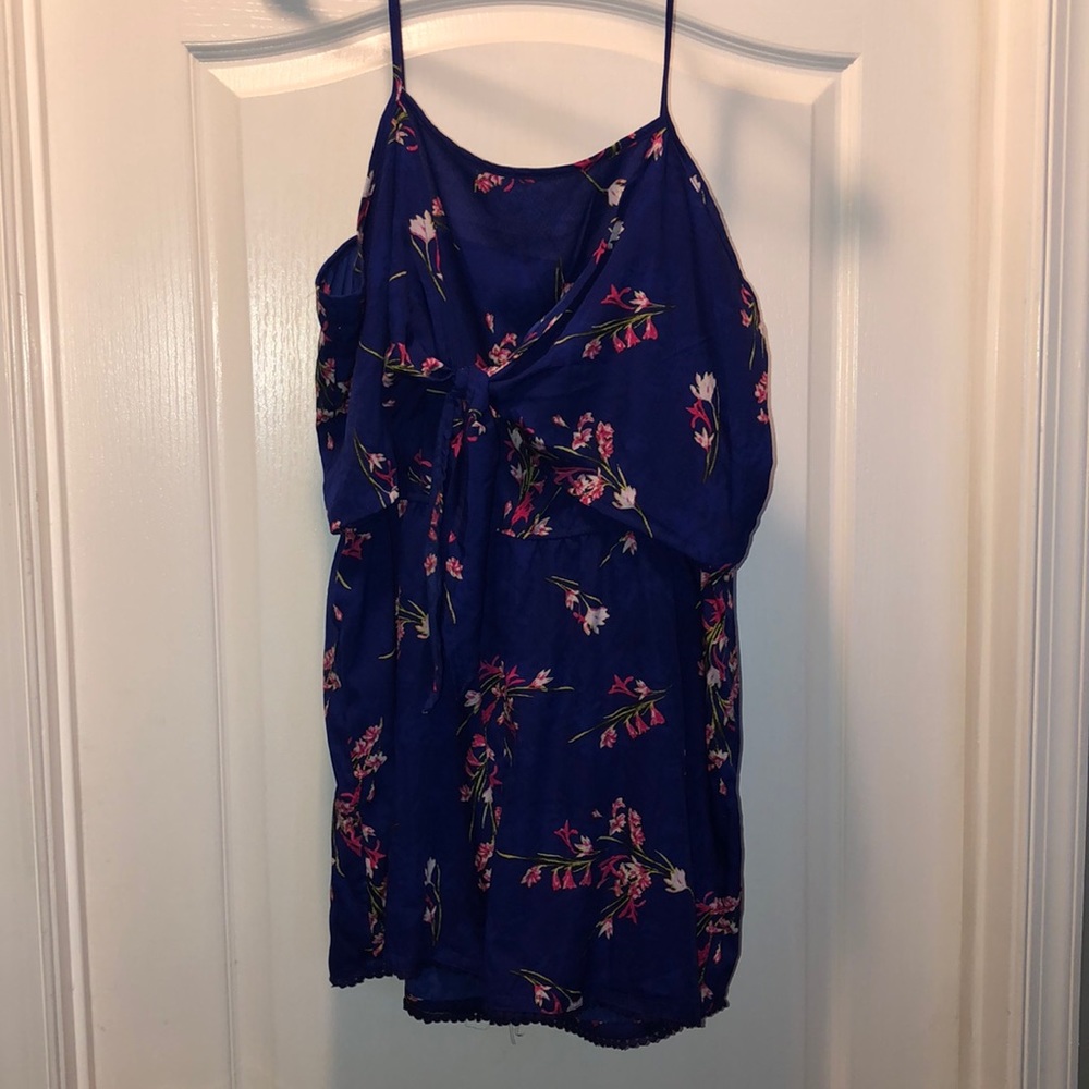 Vibrant front-tie romper